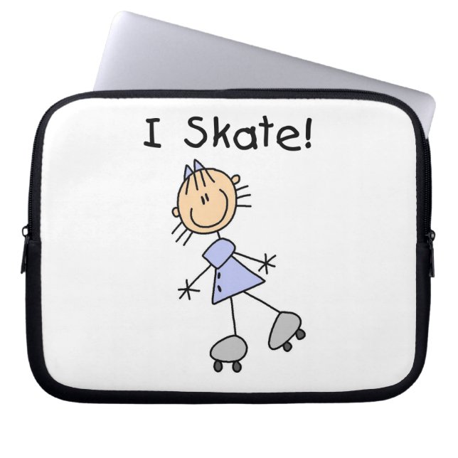 I Schaats - Meisje Rolschaatser Laptop Sleeve (Voorkant)