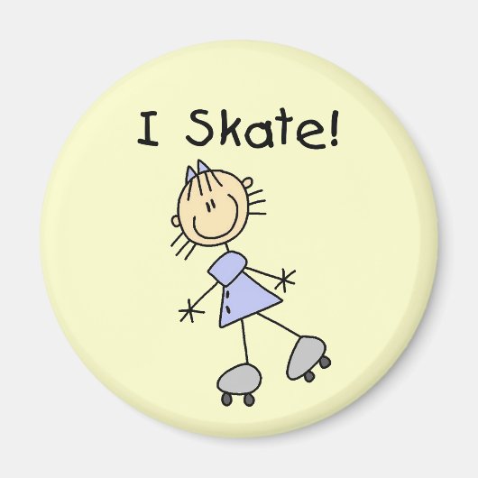 I Schaats - Meisje Rolschaatser Magneet (Voorkant)
