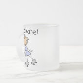 I Schaats - Meisje Rolschaatser Matglas Koffiemok (Voorkant links)