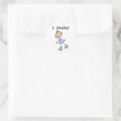 I Schaats - Meisje Rolschaatser Ronde Sticker (Tas)