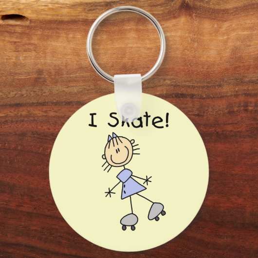 I Schaats - Meisje Rolschaatser Sleutelhanger (Voorkant)