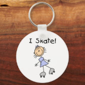 I Schaats - Meisje Rolschaatser Sleutelhanger (Voorkant)