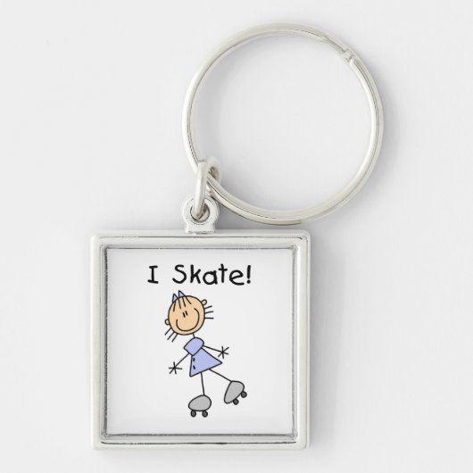 I Schaats - Meisje Rolschaatser Sleutelhanger (Voorkant)