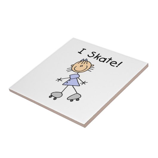 I Schaats - Meisje Rolschaatser Tegeltje (Zijkant)