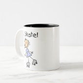 I Schaats - Meisje Rolschaatser Tweekleurige Koffiemok (Voorkant links)