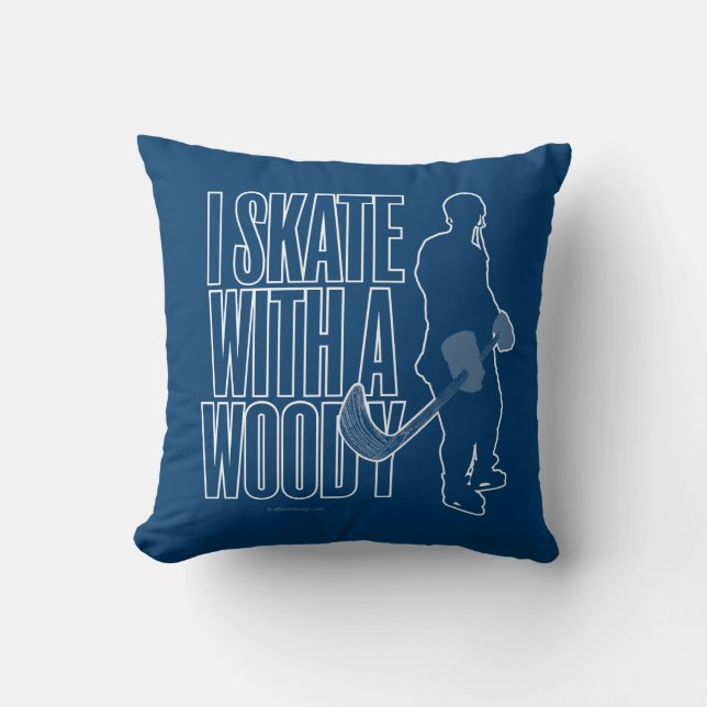I Schaats met een troebel (Hockey) Kussen (Voorkant)