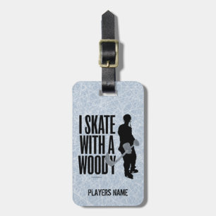 I Schaats met een Woody (Hockey) Bagagelabel