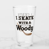 I Schaats met een Woody Hockey Stick Glas (Voorkant)