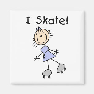 I Schaats Stick Figures Magnet