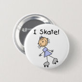 I Schaats Stick Figuur Button (Voorkant /achterkant)