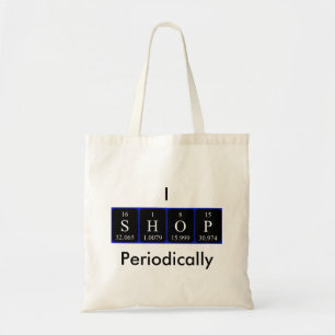 I Schaf periodiek canvas tas van het lijstwoord aa