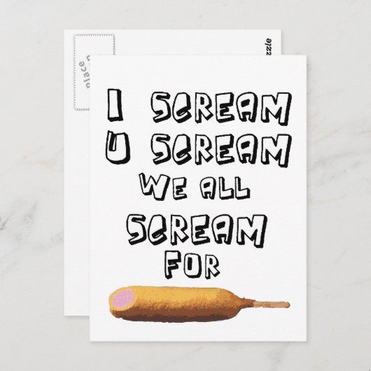 I Scream 4 corndogs Briefkaart (Voorkant / Achterkant)