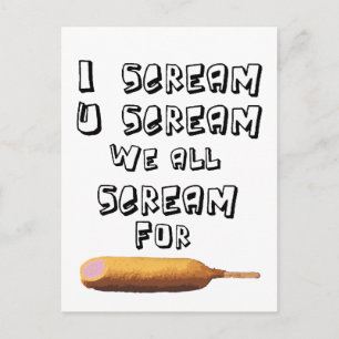 I Scream 4 corndogs Briefkaart