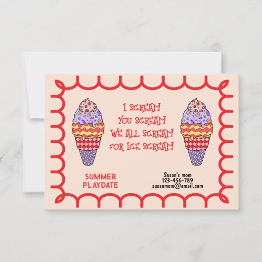 I Scream Afspraak Uitnodiging (Voorkant)