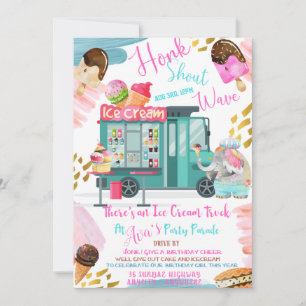 I-Scream Birthday Invitation Kaart