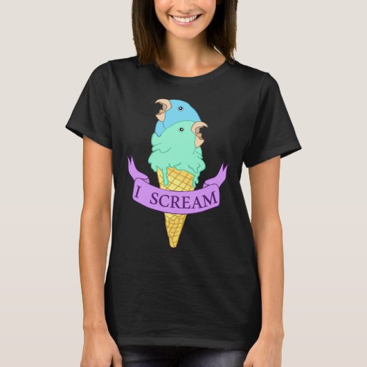 I scream Blue Parrotlet Ice cream Turquoise parrot T-shirt (Voorkant)