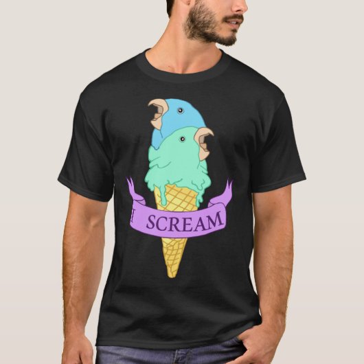 I scream Blue Parrotlet Ice cream Turquoise parrot T-shirt (Voorkant)
