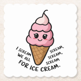I Scream for Ice Cream Kartonnen Onderzetters