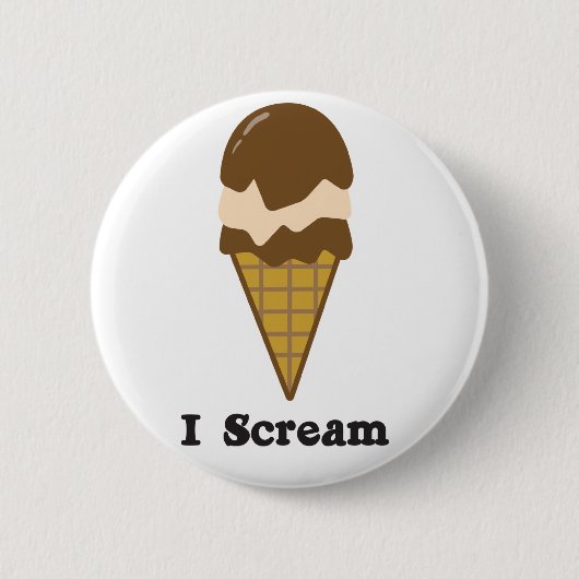 I Scream for Ice Cream Ronde Button 5,7 Cm (Voorkant)