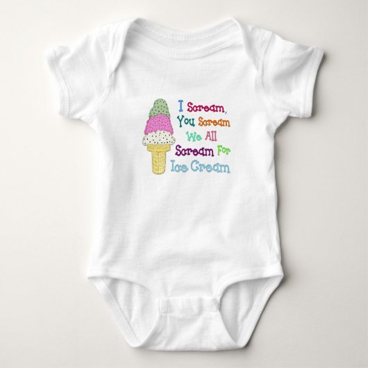 I Scream Ice Cream Baby Creeper Romper (Voorkant)