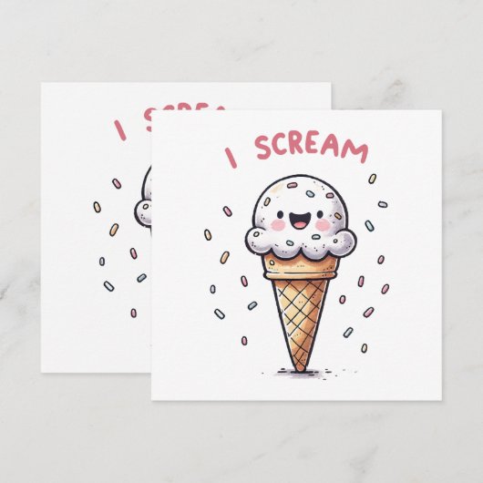 I Scream Ice Cream Cone met Sprinkles (Voorkant / Achterkant)