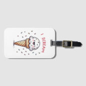 I Scream Ice Cream Cone met Sprinkles Bagagelabel (Voorkant (horizontaal))