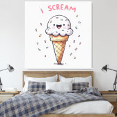 I Scream Ice Cream Cone met Sprinkles Canvas Afdruk (Insitu (Slaapkamer))