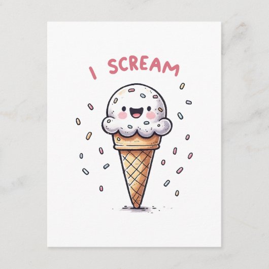 I Scream Ice Cream Cone met Sprinkles Informatiekaartje (Voorkant)