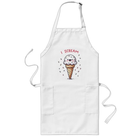 I Scream Ice Cream Cone met Sprinkles Lang Schort (Voorkant)