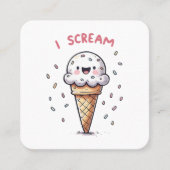I Scream Ice Cream Cone met Sprinkles Vierkante Visitekaartje (Voorkant)