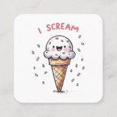I Scream Ice Cream Cone met Sprinkles Vierkante Visitekaartje (Achterkant)