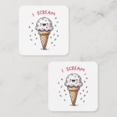 I Scream Ice Cream Cone met Sprinkles Vierkante Visitekaartje (Voorkant / Achterkant)