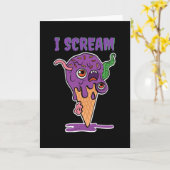 I Scream Ice Cream Funny Halloween Kinder Kawaii Kaart (Gele Bloem)