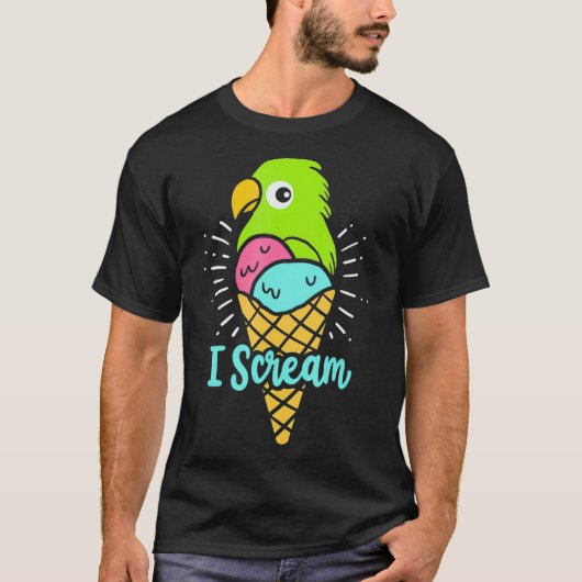 I Scream Ice Cream - Parrot Bird Nerd - T-shirt (Voorkant)