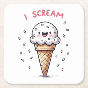 I Scream ijsje met hagelslag Kartonnen Onderzetters