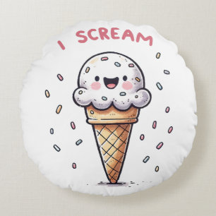 I Scream Ijsje met Strooisel Rond Kussen