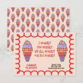 I Scream Playdate Invitation Kaart (Voorkant / Achterkant)