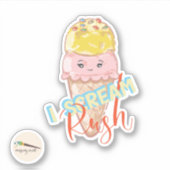 I Scream Rush Kawaii Ice Cream Sticker (Voorkant)