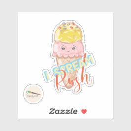 I Scream Rush Kawaii Ice Cream Sticker