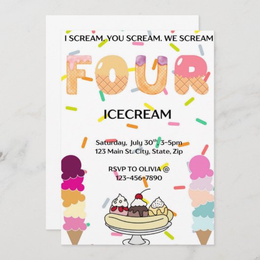 I scream, you scream, we all scream four icecream  kaart (Voorkant / Achterkant)