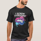 I Screw Everyone Bisexual Rainbow Pride Bisexualit T-shirt (Voorkant)
