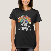 I Screw Everyone Bisexual Rainbow Pride Bisexualit T-shirt (Voorkant)
