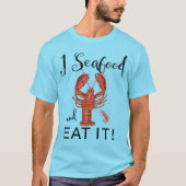 I Seafood en eet het op, Lobster, garnaal, Mannen T-shirt (Voorkant)