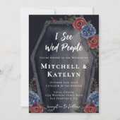 I See Wed People Coffin Floral Gothic Wedding Kaart (Voorkant)