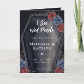 I See Wed People Coffin Floral Gothic Wedding Programma (Voorkant)