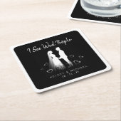 I See Wed People Gothic Ghost Halloween Wedding Kartonnen Onderzetters (Schuin)