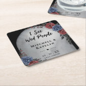 I See Wed People Headstone Floral Gothic Wedding Kartonnen Onderzetters (Schuin)