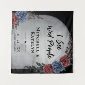 I See Wed People Headstone Floral Gothic Wedding Wandkleed (Voorkant (horizontaal))