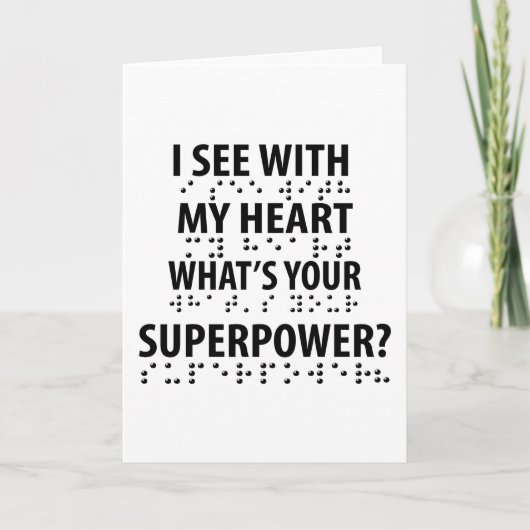 I See With My Heart - Blindness Braille Kaart (Voorkant)