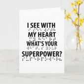 I See With My Heart - Blindness Braille Kaart (Gele Bloem)